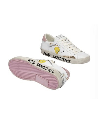 Sneaker donna Crime London Distressed in pelle white DS24CR05 88003AA6.10