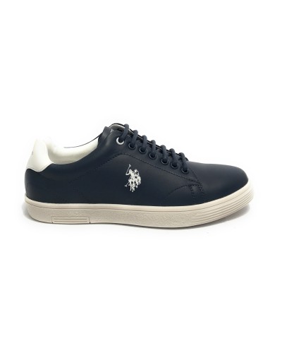 Scarpe U.S. Polo sneaker Hummer001 in pelle dark blue/ white uomo US24UP09
