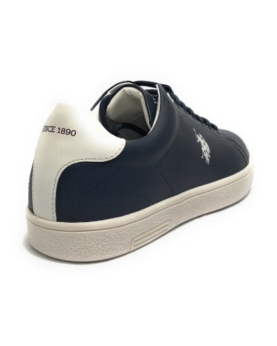 Scarpe U.S. Polo sneaker Hummer001 in pelle dark blue/ white uomo US24UP09
