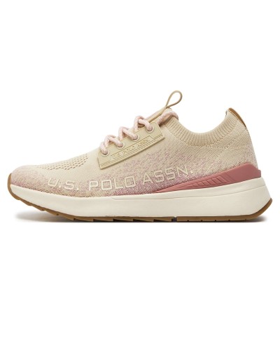 Scarpe  US Polo sneaker Felw 001 in suede beige/ rosa DS24UP08
