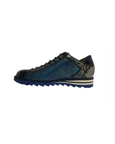 Scarpe uomo Harris sneaker pelle pregiata blu elettrico U17HA207 2817