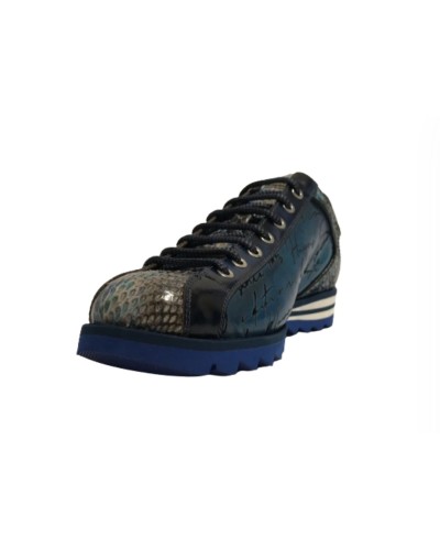 Scarpe uomo Harris sneaker pelle pregiata blu elettrico U17HA207 2817