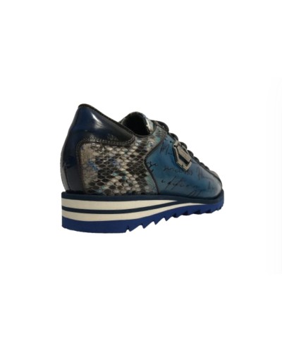 Scarpe uomo Harris sneaker pelle pregiata blu elettrico U17HA207 2817