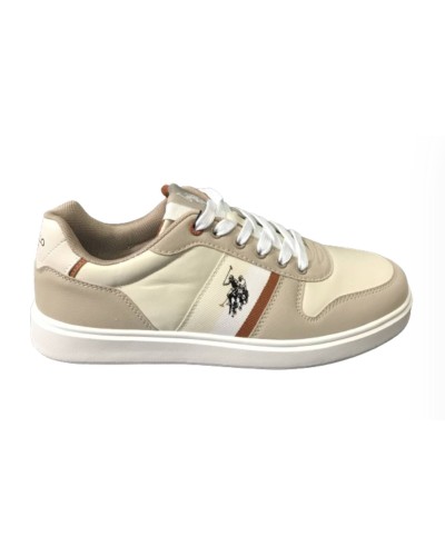 Scarpe U.S. Polo sneaker ROKKO003D in ecopelle/ tessuto beige uomo US24UP20
