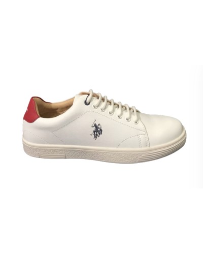 Scarpe U.S. Polo sneaker Hummer001 in pelle white/ red uomo US24UP21