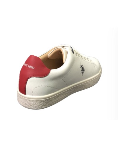 Scarpe U.S. Polo sneaker Hummer001 in pelle white/ red uomo US24UP21