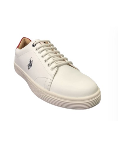 Scarpe U.S. Polo sneaker Hummer001 in pelle white/ red uomo US24UP21