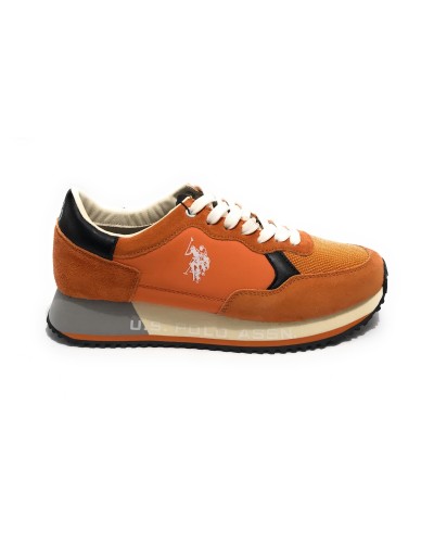 Scarpe U.S. Polo sneaker running Cleef 006M in pelle scamosciata/ tessuto orange US24UP23