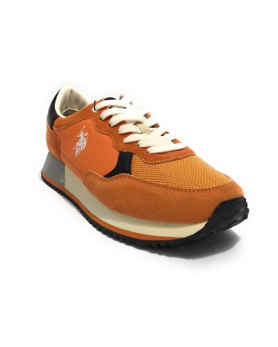 Scarpe U.S. Polo sneaker running Cleef 006M in pelle scamosciata/ tessuto orange US24UP23