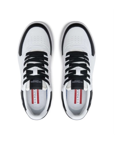 Scarpe US Polo sneaker Nole001 in ecopelle/ tessuto white/ black DS24UP12