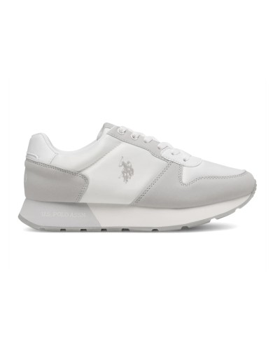 Scarpe US Polo Donna sneaker Kitty002A in ecopelle/ tessuto white DS24UP15