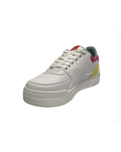 Scarpe US Polo sneaker Nole001 in ecopelle/ tessuto white/ yellow DS24UP19