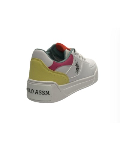 Scarpe US Polo sneaker Nole001 in ecopelle/ tessuto white/ yellow DS24UP19