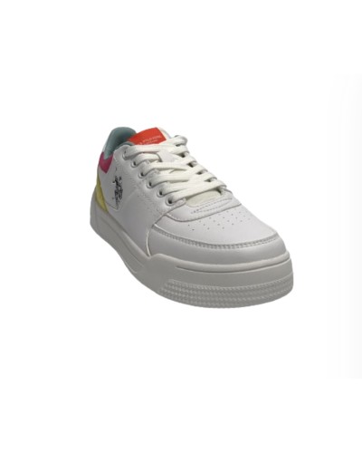 Scarpe US Polo sneaker Nole001 in ecopelle/ tessuto white/ yellow DS24UP19
