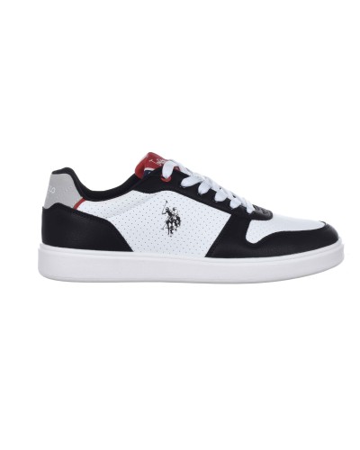 Scarpe U.S. Polo sneaker ROKKO003B in ecopelle/ tessuto white/ black uomo US24UP33