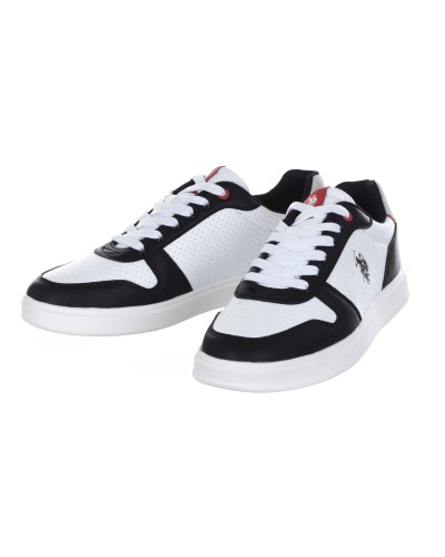 Scarpe U.S. Polo sneaker ROKKO003B in ecopelle/ tessuto white/ black uomo US24UP33