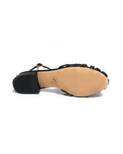 Scarpe donna sandalo Gold&gold ecopelle nero DS24GG25 GP651