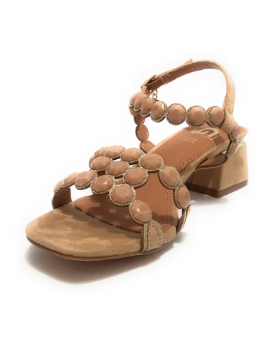 Scarpe donna sandalo Gold&gold ecopelle beige con strass DS24GG31 GK163