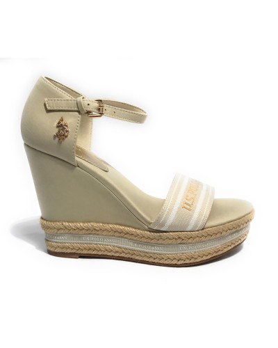Scarpe donna US Polo sandalo zeppa Aylin 021 tc 105 beige DS24UP28