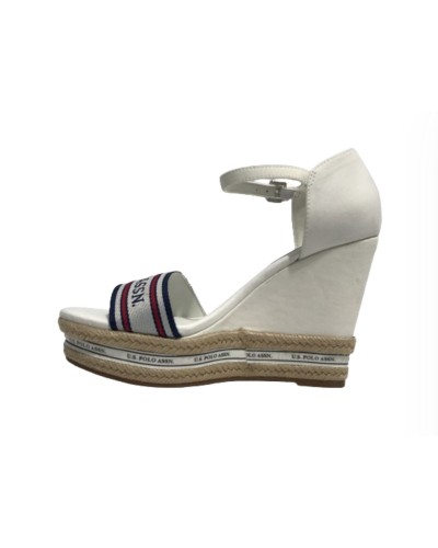 Scarpe donna US Polo sandalo zeppa Aylin 021 tc 105 white DS24UP29