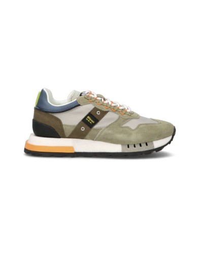 Scarpe Blauer sneaker Heron 02 in suede/ nylon military/ grey US24BU10 S4HERON02/RIS