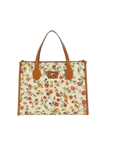 Borsa Guess mano/ tracolla Silvana 2 compartment tote floreal/ cognac B25GU83 FC866522