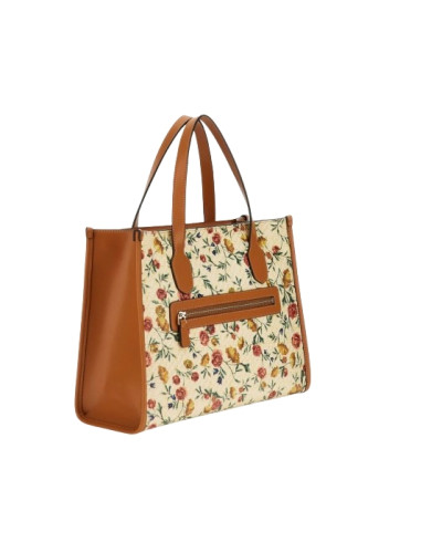 Borsa Guess mano/ tracolla Silvana 2 compartment tote floreal/ cognac B25GU83 FC866522