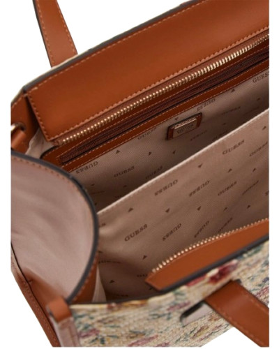 Borsa Guess mano/ tracolla Silvana 2 compartment tote floreal/ cognac B25GU83 FC866522