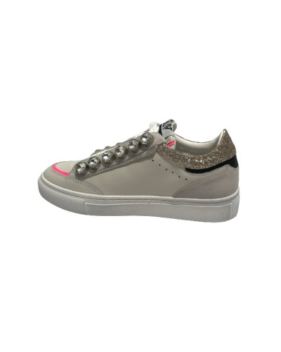 Scarpe donna sneaker Emanuélle Vee Olivia strass multi white-gold D25EV05 442P-700-12-P003CB\MWG