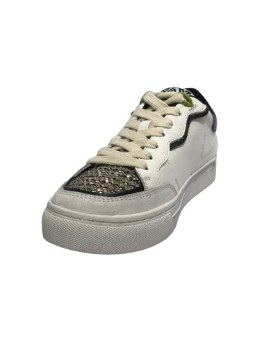 Scarpe donna sneaker Emanuélle Vee Olivia in pelle whIte/ violet D25EV06 442P-700-34-P011CB\WH-VI