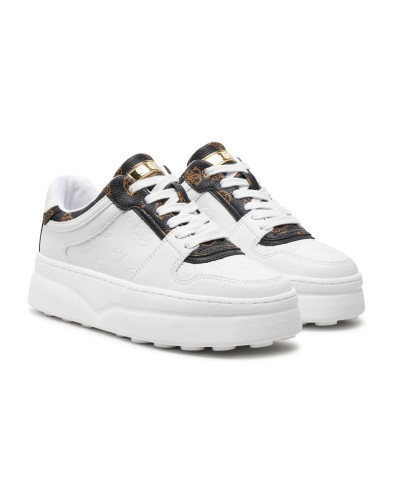 Scarpe donna Guess sneaker Queenz ecopelle white/ brown D25GU05 FLTQNZFAL12