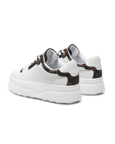 Scarpe donna Guess sneaker Queenz ecopelle white/ brown D25GU05 FLTQNZFAL12