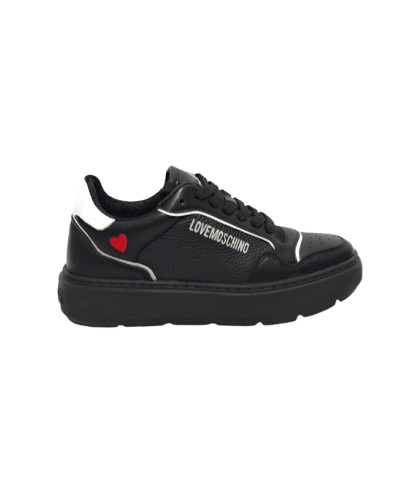 Scarpe Love Moschino sneaker in pelle nero/ bianco D25MO02 JA15144G1LJC100A