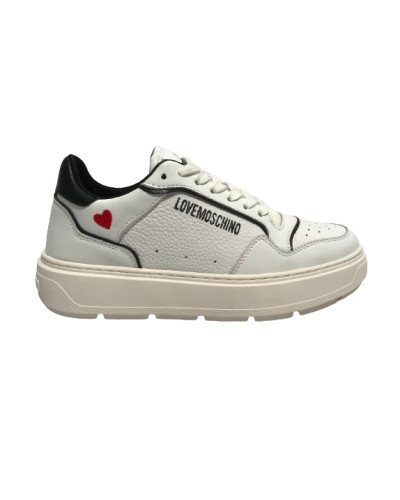 Scarpe Love Moschino sneaker in pelle bianco/ nero D25MO03 JA15144G1LJC110A