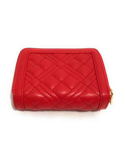 Portafoglio Donna Love Moschino zip around trapuntato rosso A25MO15 JC5634PP1LLA0500