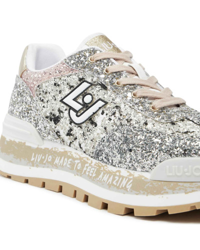Scarpe donna Liu-Jo Amazing 26 sneaker ecopelle/ glitter black/silver D25LJ07 BF4047 TX007