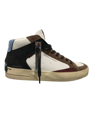 Sneaker Crime London  Mid in pelle white/ brown U25CR04 15150AA7.68