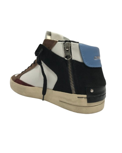 Sneaker Crime London Sk8 Deluxe Mid in pelle white/ brown U25CR04 15150AA7.68
