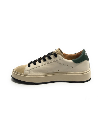 Scarpe uomo 4B12 sneakers in pelle bianco/ beige/ verde U25QB09 EVO-U23