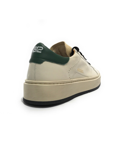 Scarpe uomo 4B12 sneakers in pelle bianco/ beige/ verde U25QB09 EVO-U23
