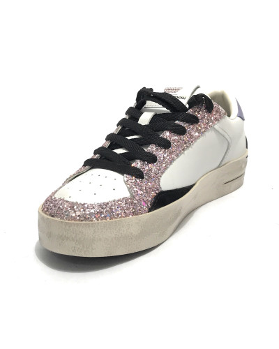Sneaker donna Crime London  in pelle white/ glitter D25CR06 88100AA7.55