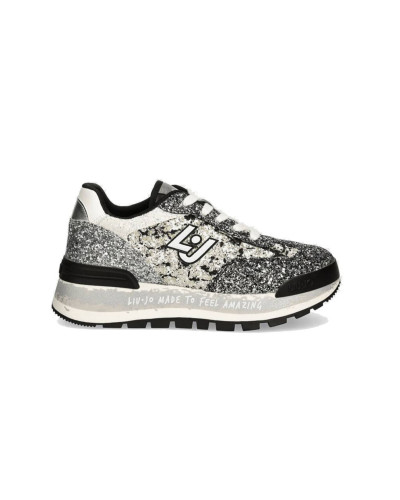 Scarpe donna Liu-Jo Amazing 26 sneaker ecopelle/ glitter black/silver D25LJ18 BF4047 TX007 S3426