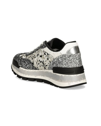 Scarpe donna Liu-Jo Amazing 26 sneaker ecopelle/ glitter black/silver D25LJ18 BF4047 TX007 S3426
