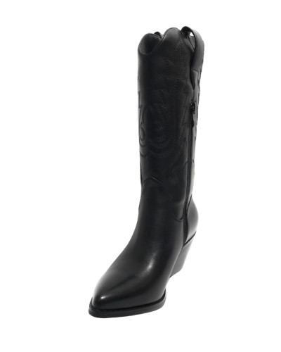 Scarpe donna Gold&gold stivale texano ecopelle nero D25GG01 GU221