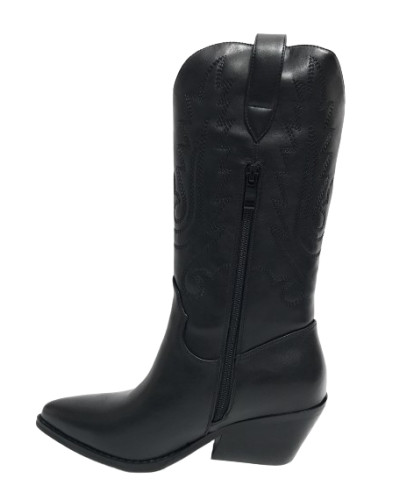 Scarpe donna Gold&gold stivale texano ecopelle nero D25GG01 GU221