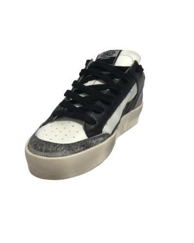 Scarpe donna 4B12 sneaker in pelle nero/ rosa D25QB09 KYLE-D887