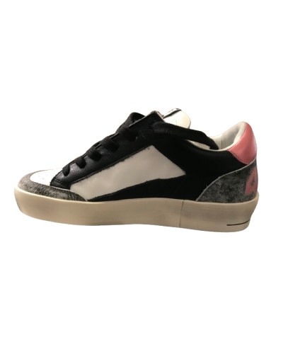 Scarpe donna 4B12 sneaker in pelle nero/ rosa D25QB09 KYLE-D887