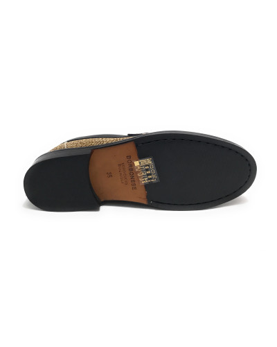 Scarpe donna Borbonese mocassino in pelle OP natural/ black D25BO02 6DA955