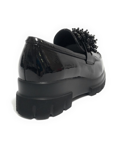 Scarpe donna mocassino Gold&gold vernice nero D25GG02 GB870