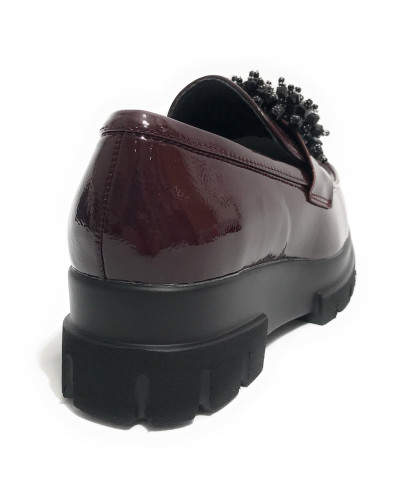 Scarpe donna mocassino Gold&gold vernice rosso bordeaux D25GG03 GB870
